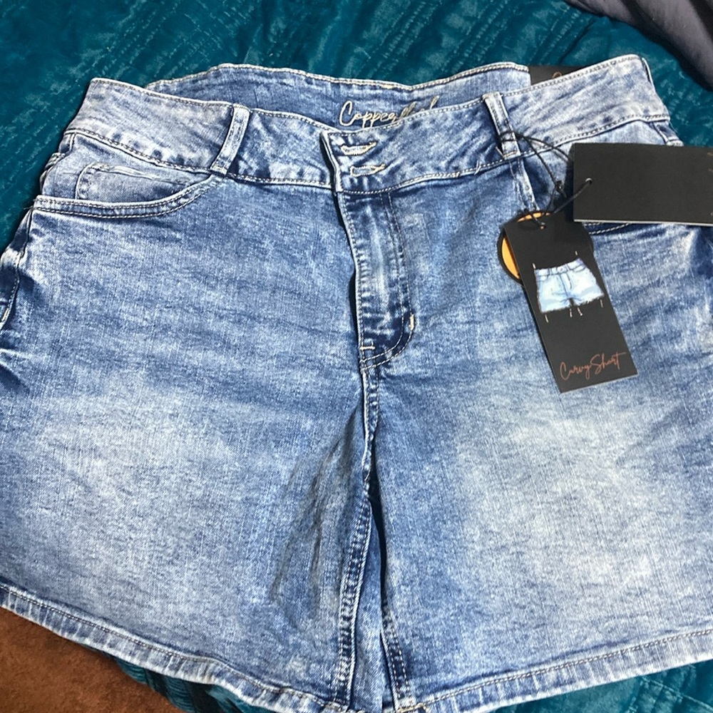 Mid rise jean shorts